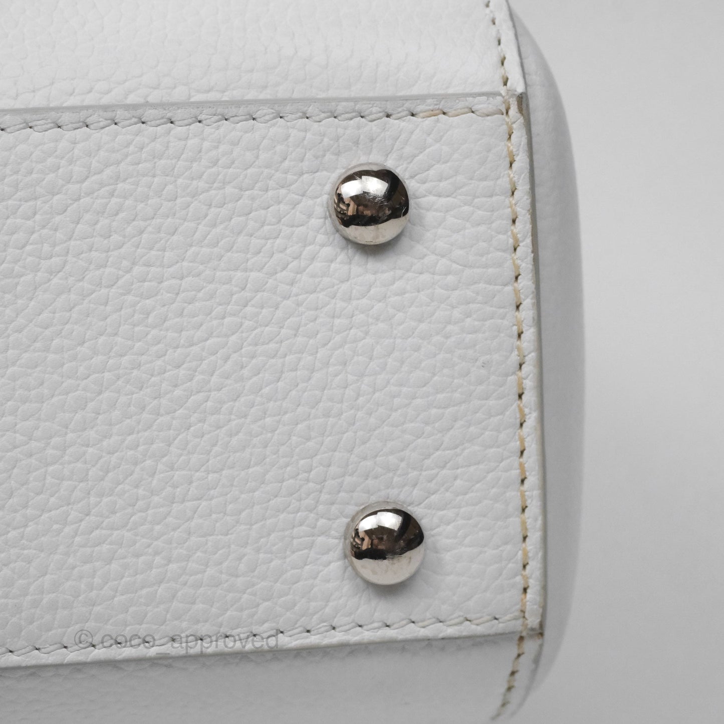Chanel Mini Neo Executive Shopper Tote White Grained Calfskin Silver Hardware