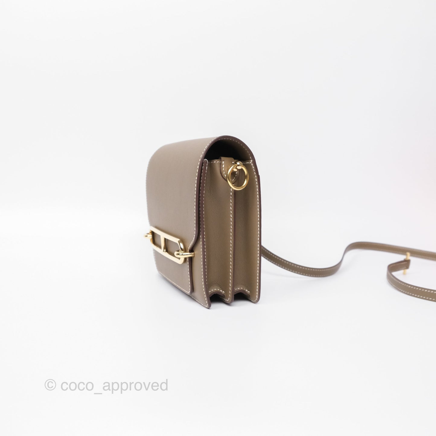 Hermès Roulis Mini 18 Etoupe 18 Swift Gold Hardware