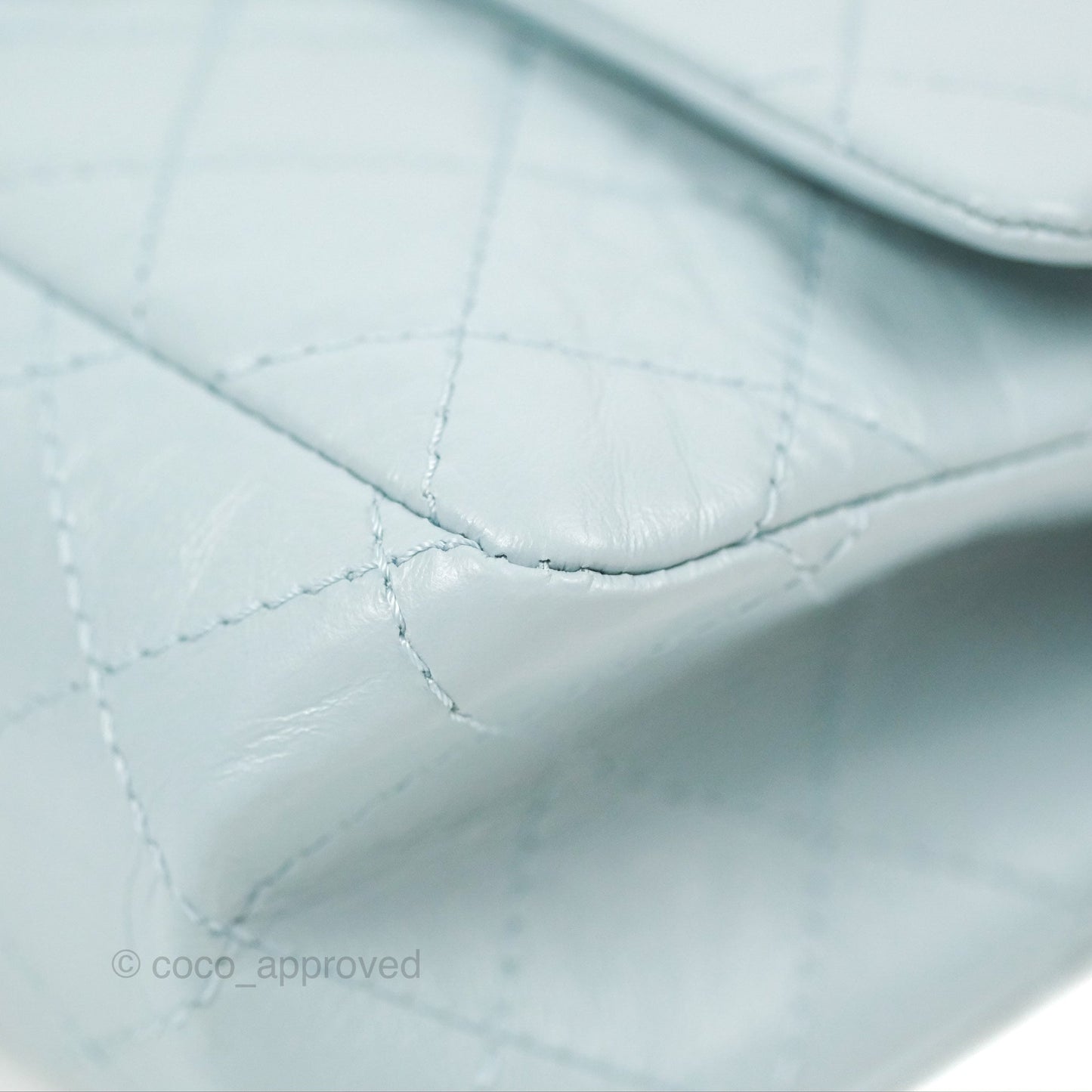 Chanel Reissue 226 Quilted Light Blue Aged Calfskin Gold Hardware