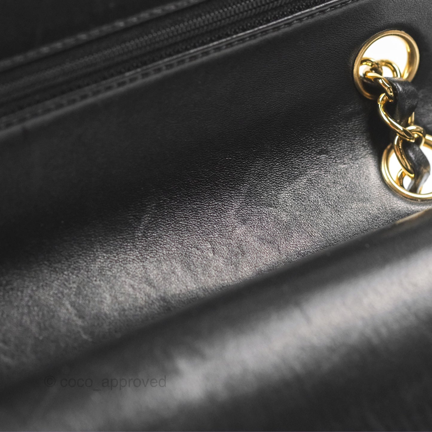 Chanel Classic M/L Medium Flap Quilted Black Lambskin Gold Hardware