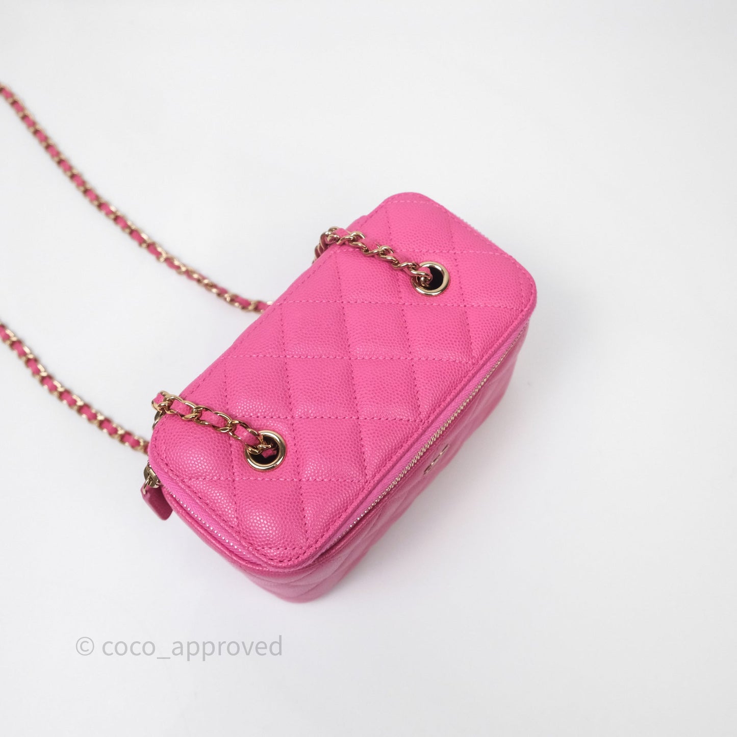 Chanel Classic Vanity With Chain Pink Caviar Gold Hardware