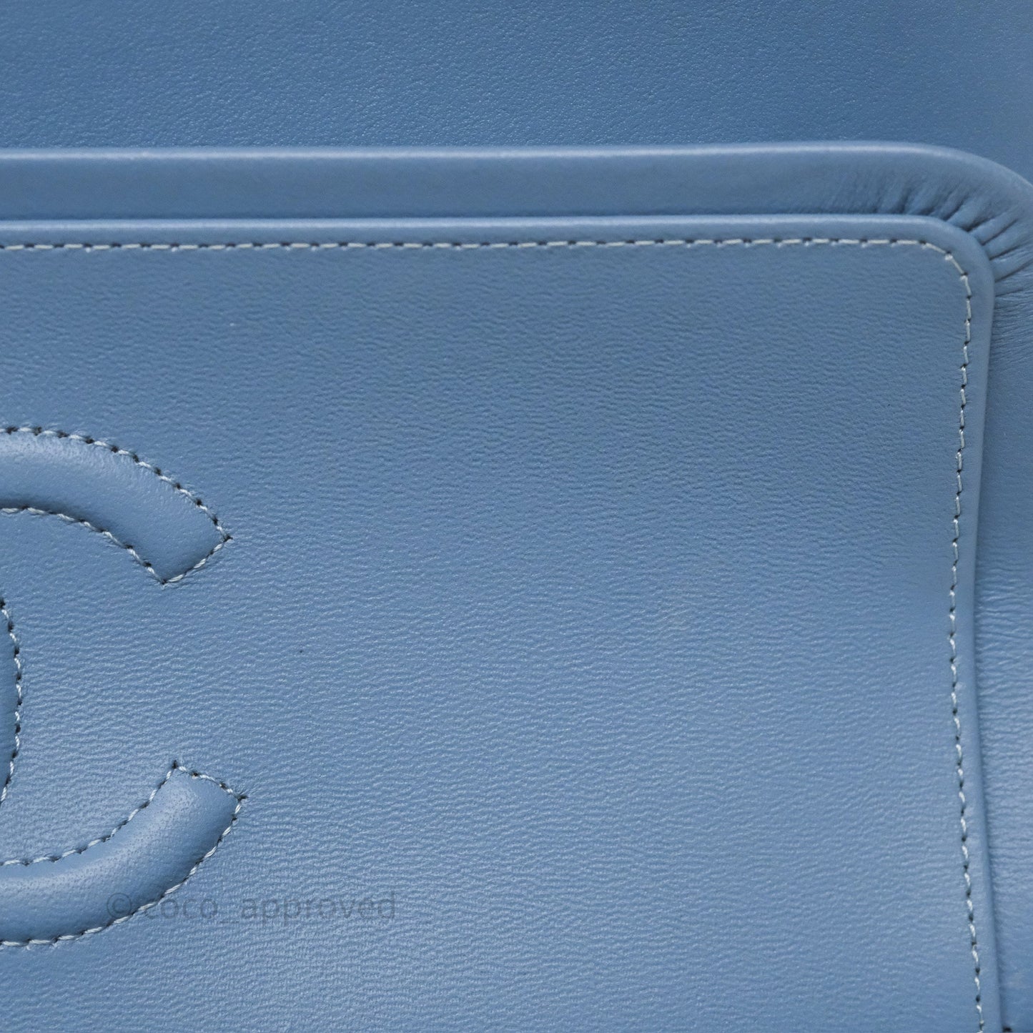 Chanel Quilted Small Double Flap Blue Printed Denim Gold Hardware