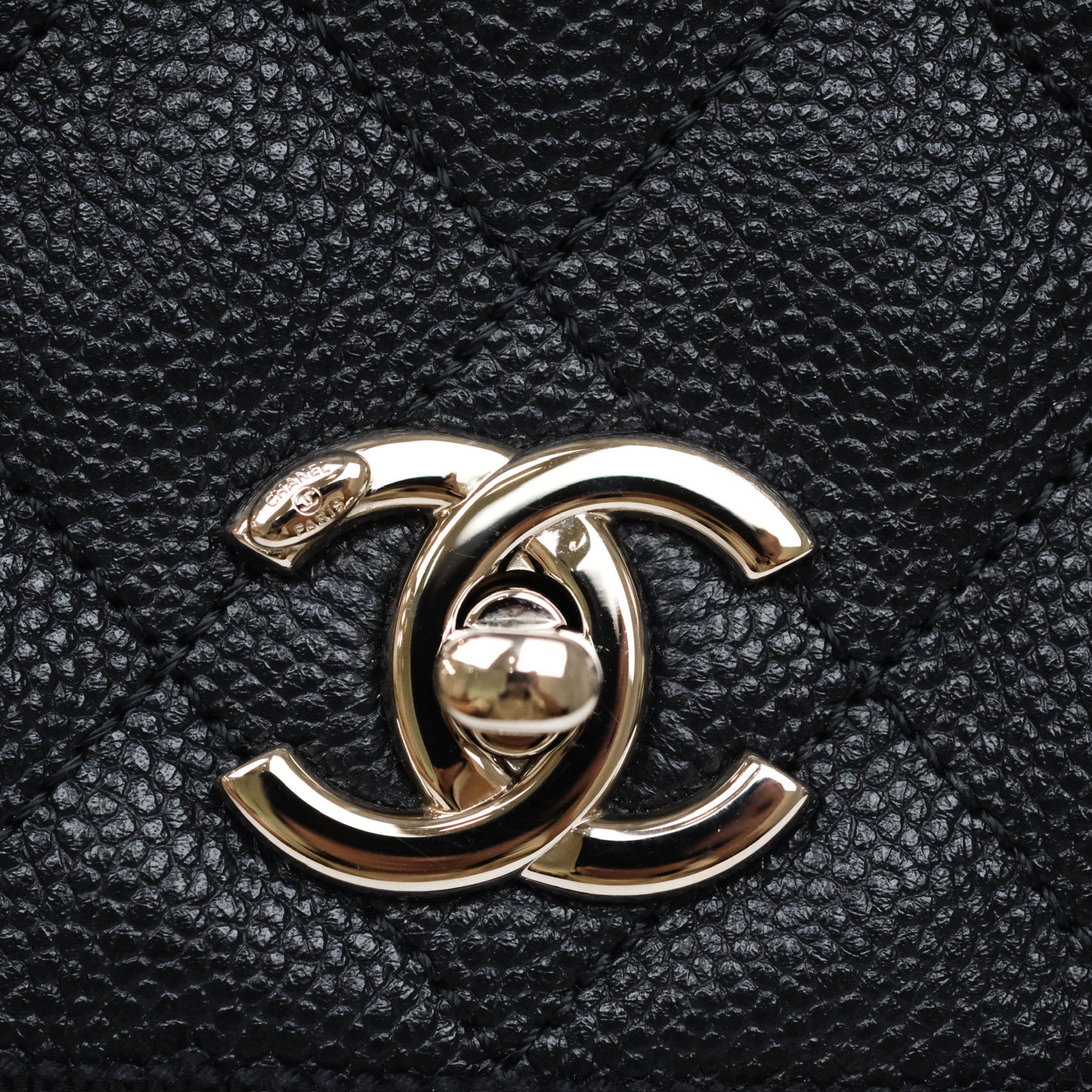 Chanel Top Handle Flap Bag Dark Navy Caviar Silver Hardware