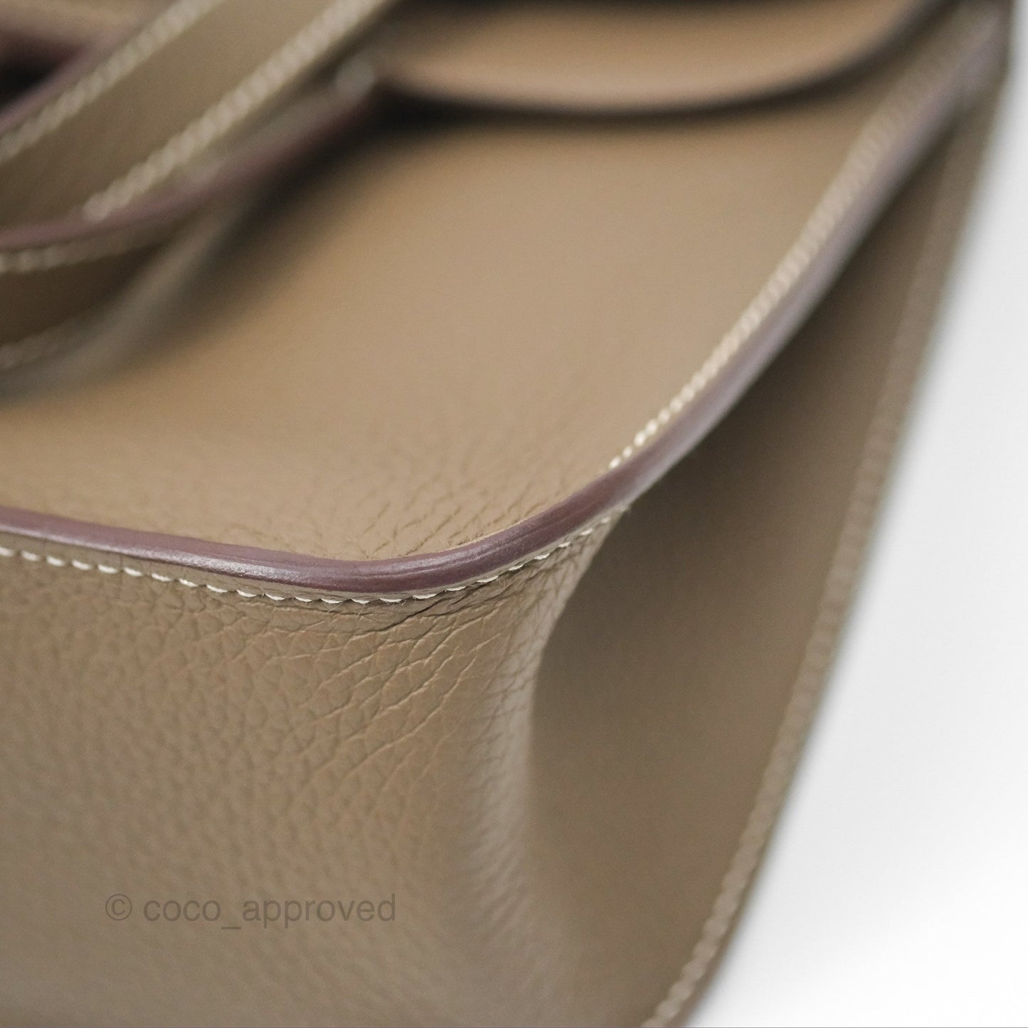 Hermès Halzan 25 Etoupe Clemence Gold Hardware