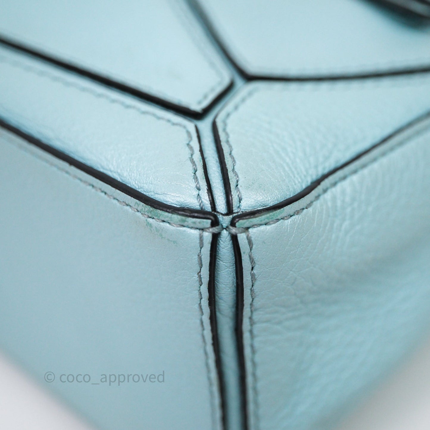 Loewe Mini Puzzle Bag Light Blue Calfskin Silver Hardware