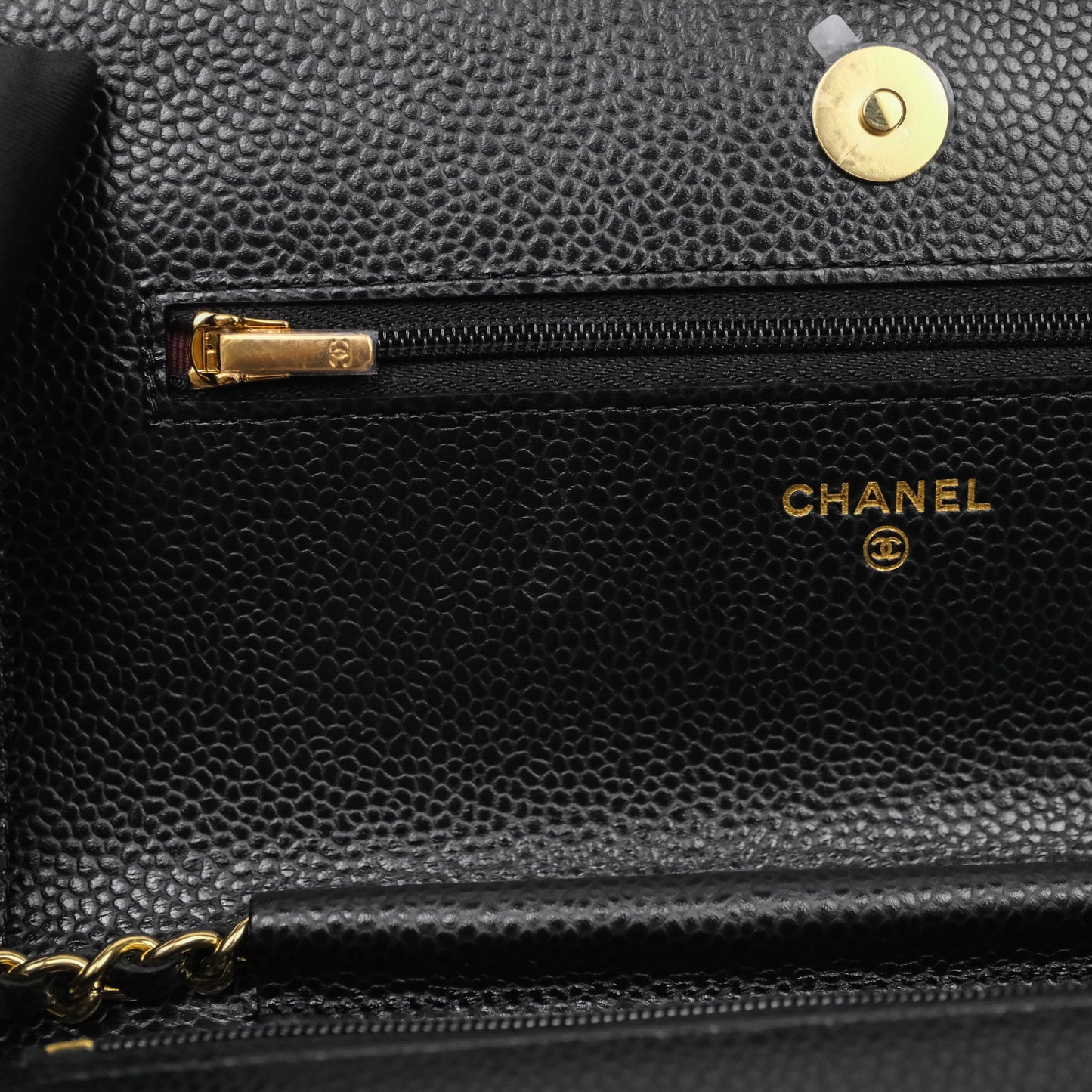 Chanel Quilted WOC Black Caviar Gold Hardware