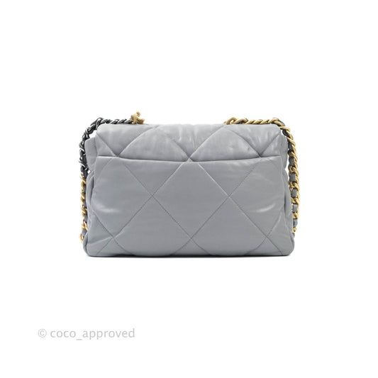 Chanel 19 Medium Grey Mixed Hardware Goatskin