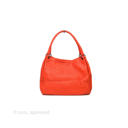 Bottega Veneta Nappa Intrecciato Parachute Tote Bag Orange