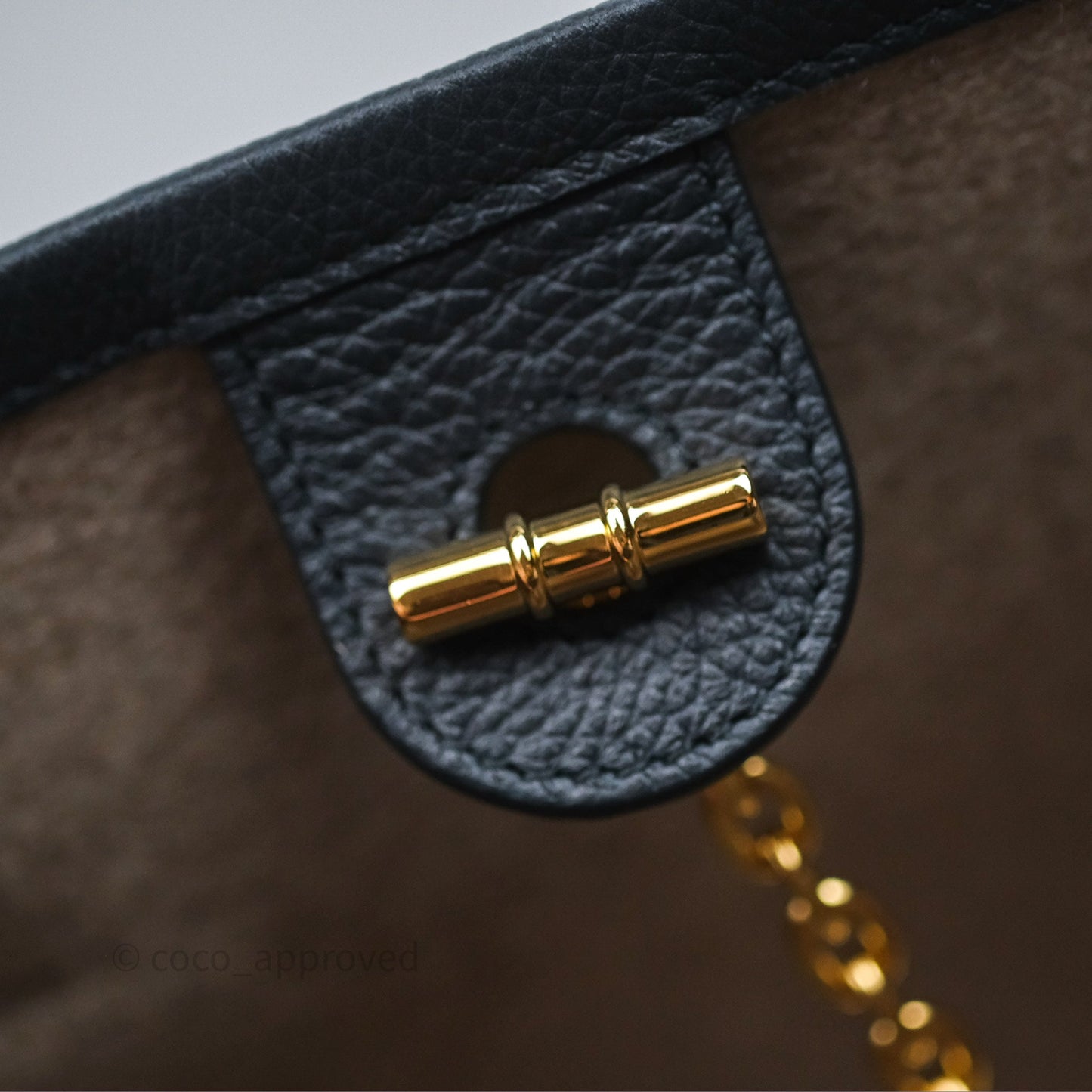Loro Piana Ghiera Shopper Small Blue Navy Calfskin Sun Gold Hardware