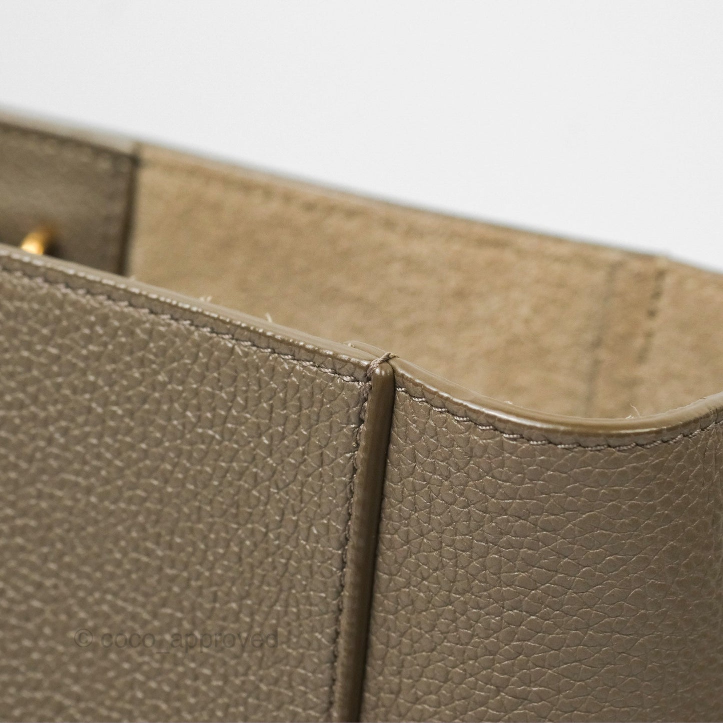 Celine Small Sangle Bucket Bag Taupe Grained Calfskin Gold Hardware