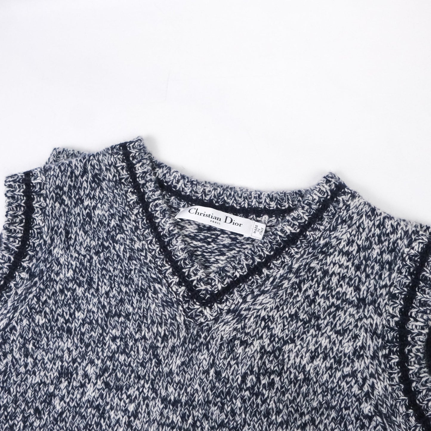 Christian Dior V-neck Knit Sleeveless Sweater Grey