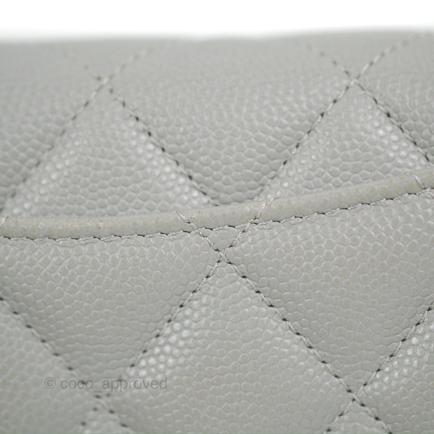 Chanel Quilted Medium Flap Wallet Grey Caviar Gold Hardware