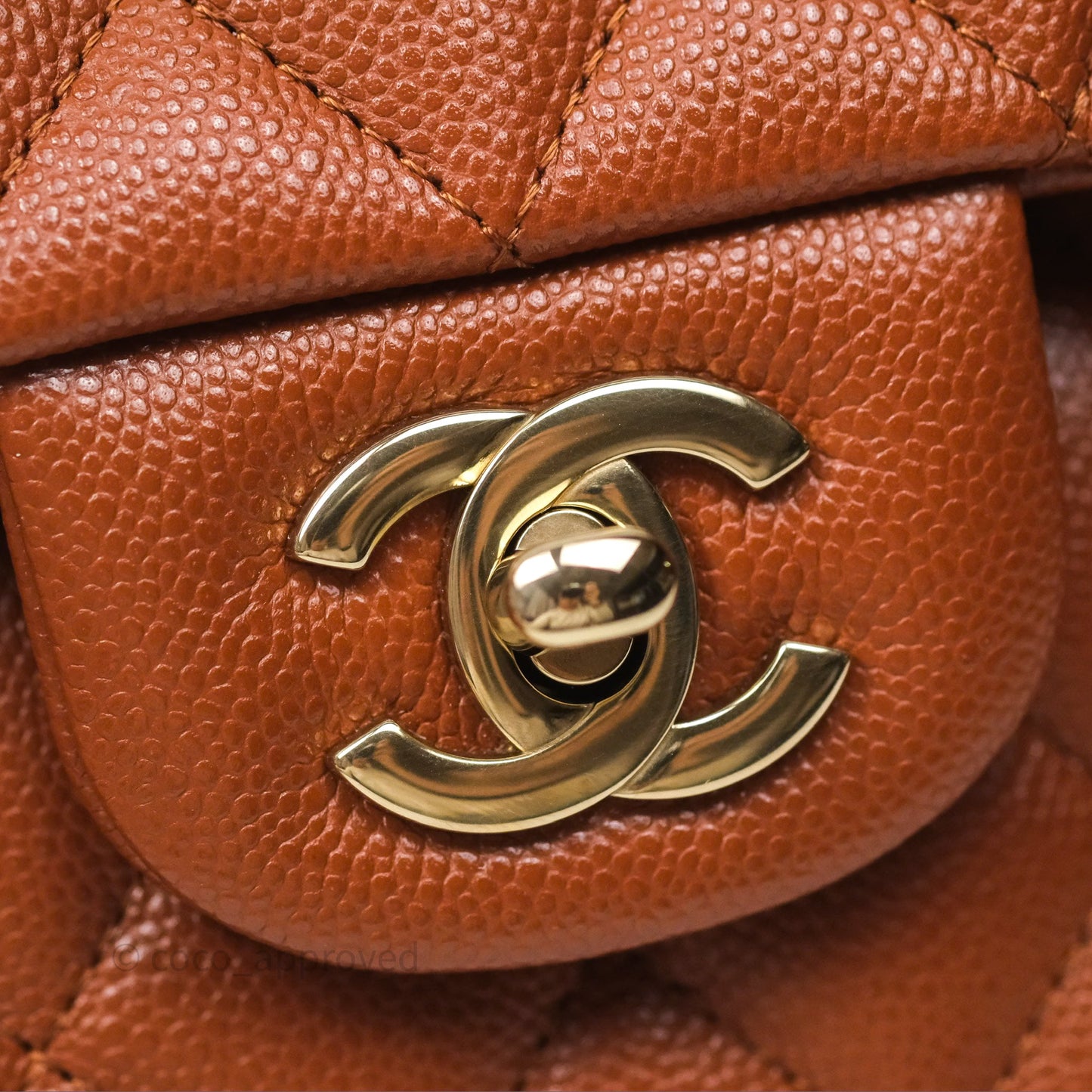 Chanel Small S/M Classic Flap Quilted Brown Caviar Gold Hardware