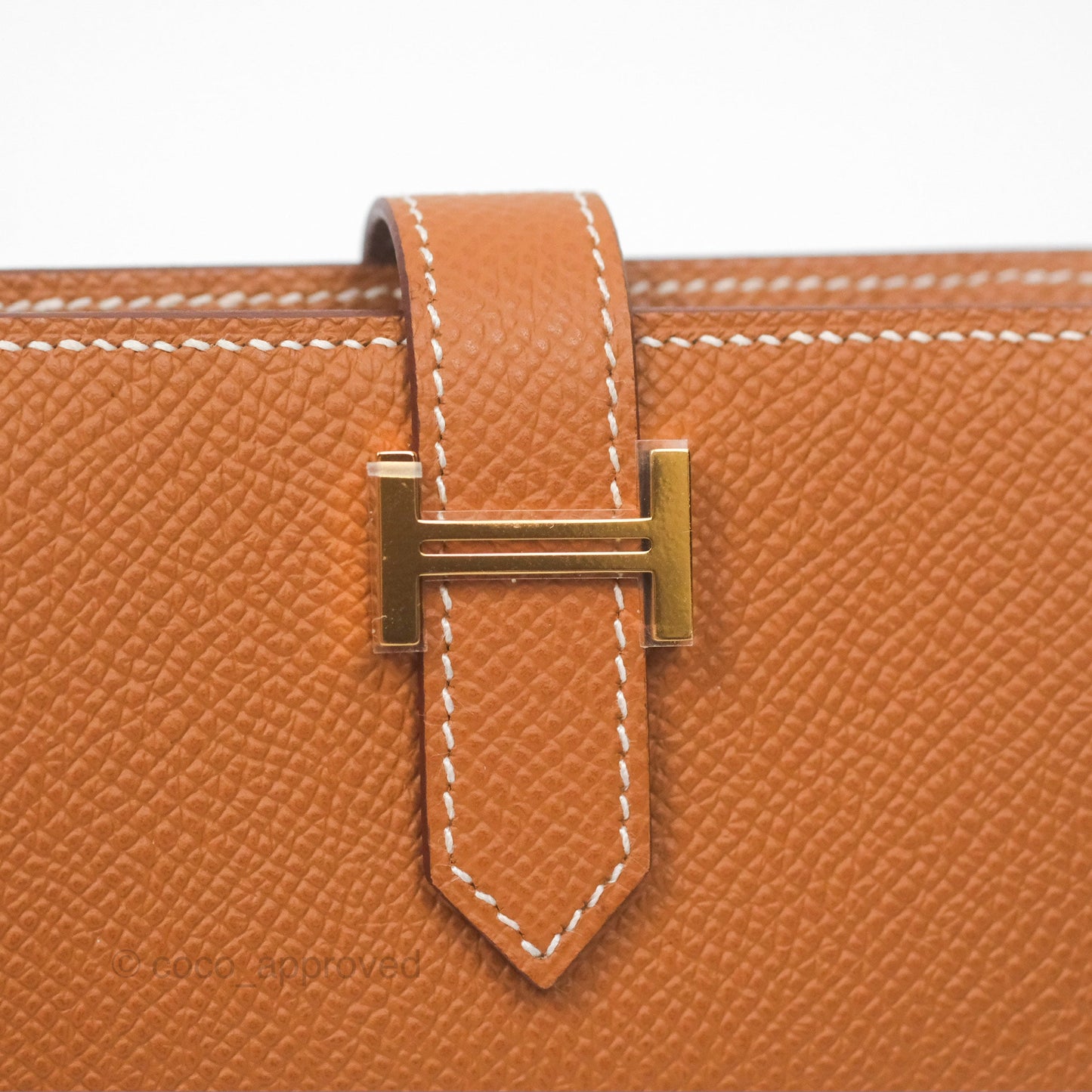Hermes Bearn Mini Wallet Gold Epsom Gold Hardware