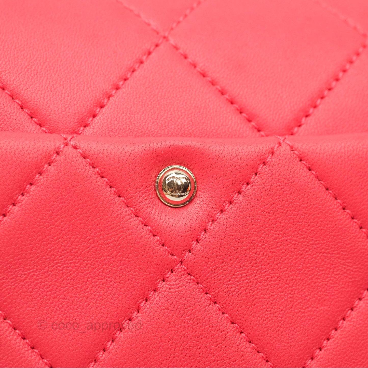 Chanel Quilted Resin Bi-Color Chain Flap Bag Dark Pink Lambskin