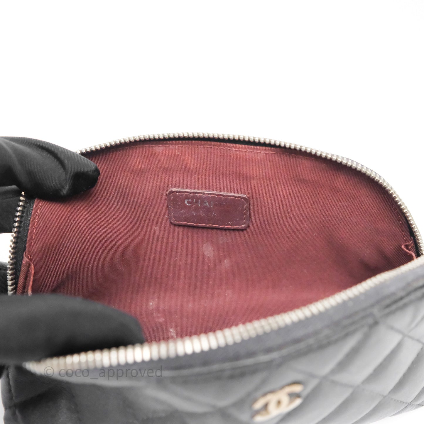 Chanel Cosmetic Case Black Calfskin Silver Hardware
