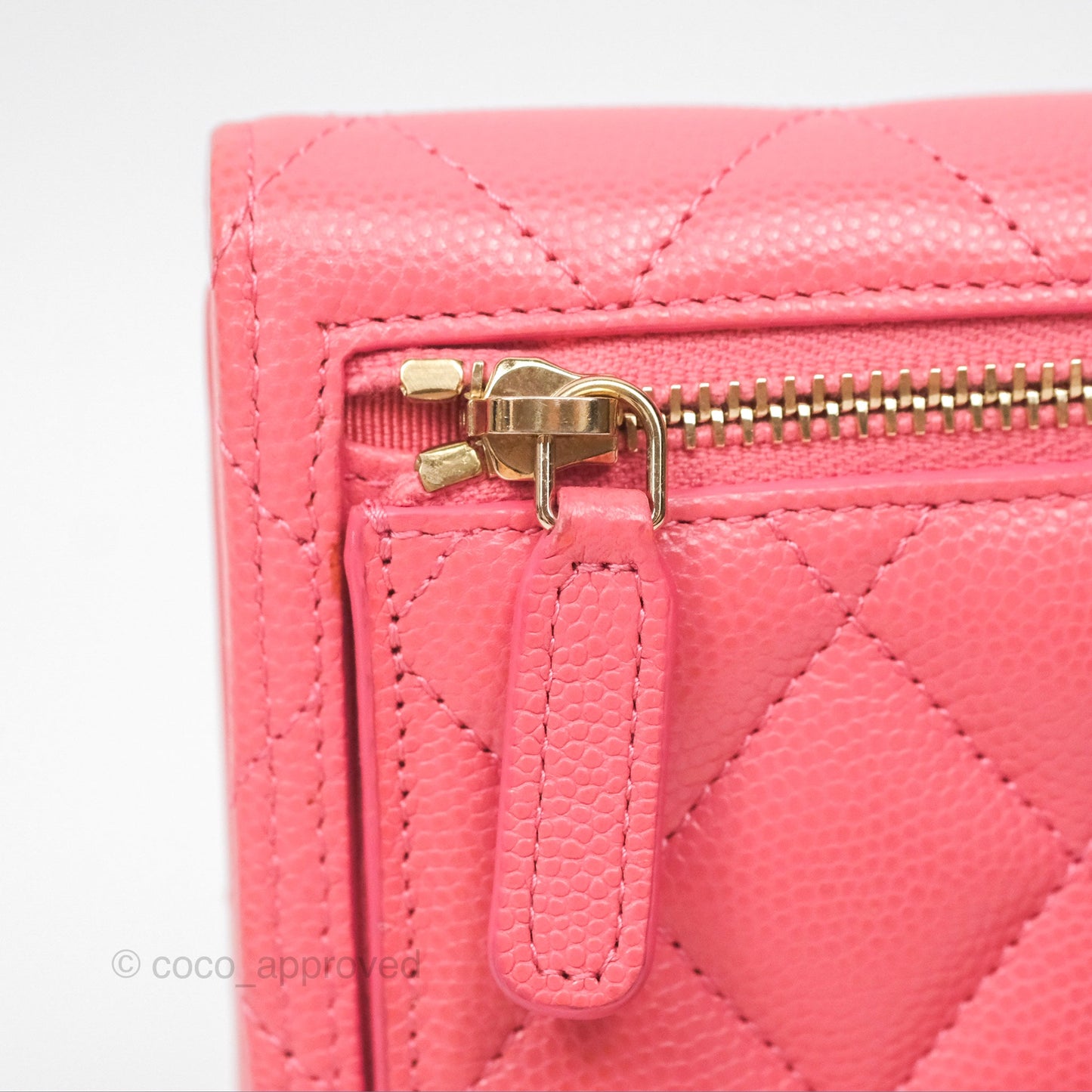 Chanel Classic Short Flap Wallet Pink Caviar Gold Hardware⁣