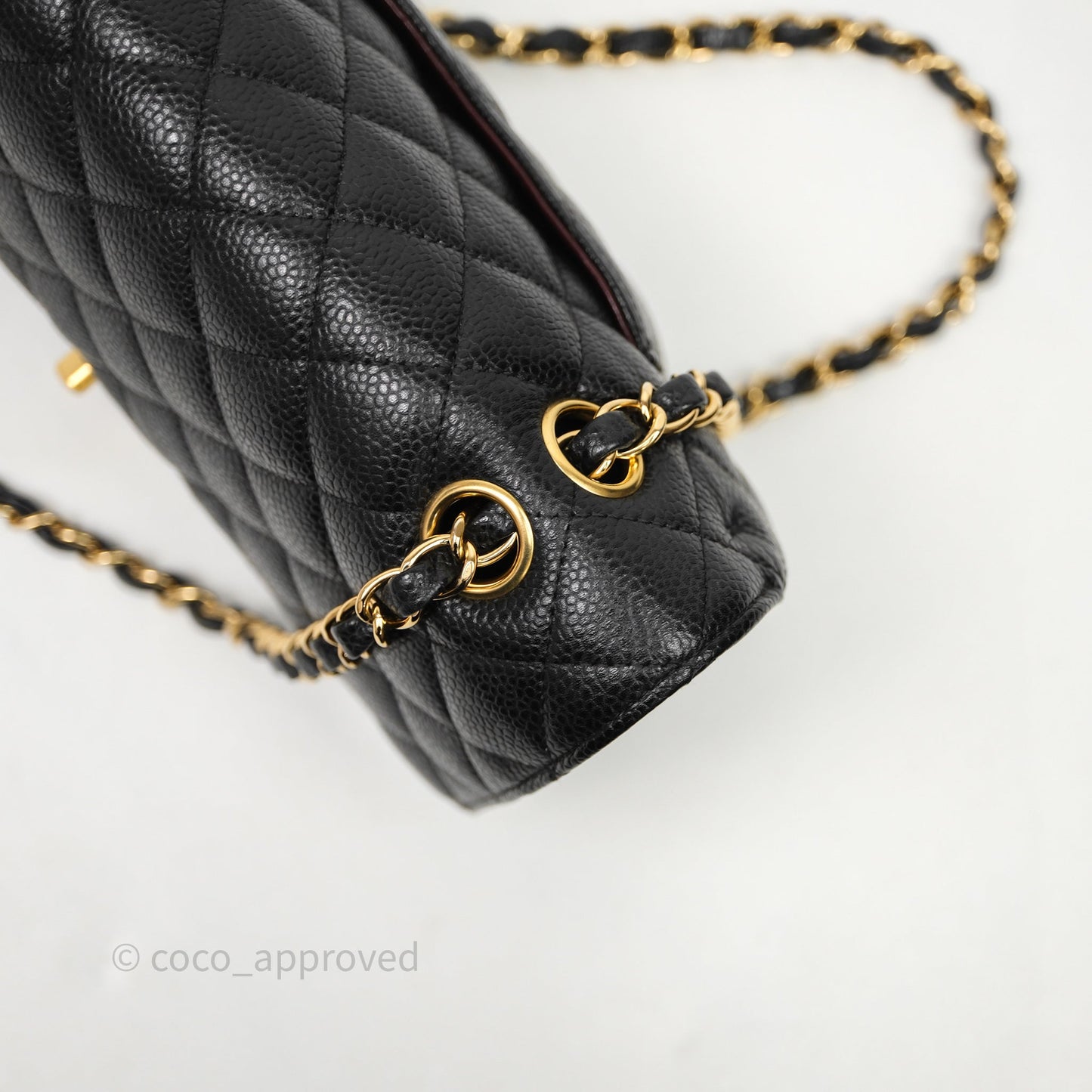 Chanel Classic M/L Medium Flap Quilted Black Caviar Gold Hardware