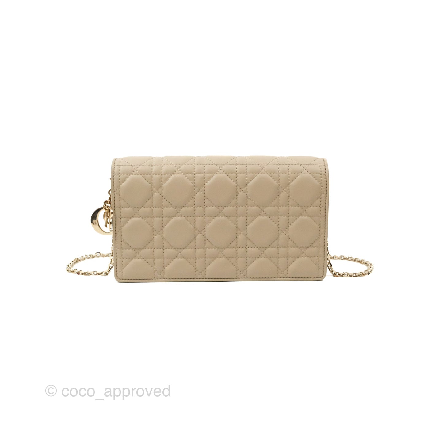 Dior Lady Dior Pouch on Chain Sand Cannage Lambskin