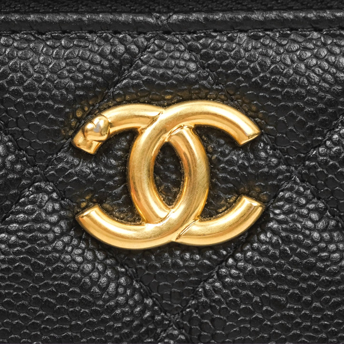 Chanel Vanity with Heart Adjustable Chain Black Caviar Aged Gold Hardware