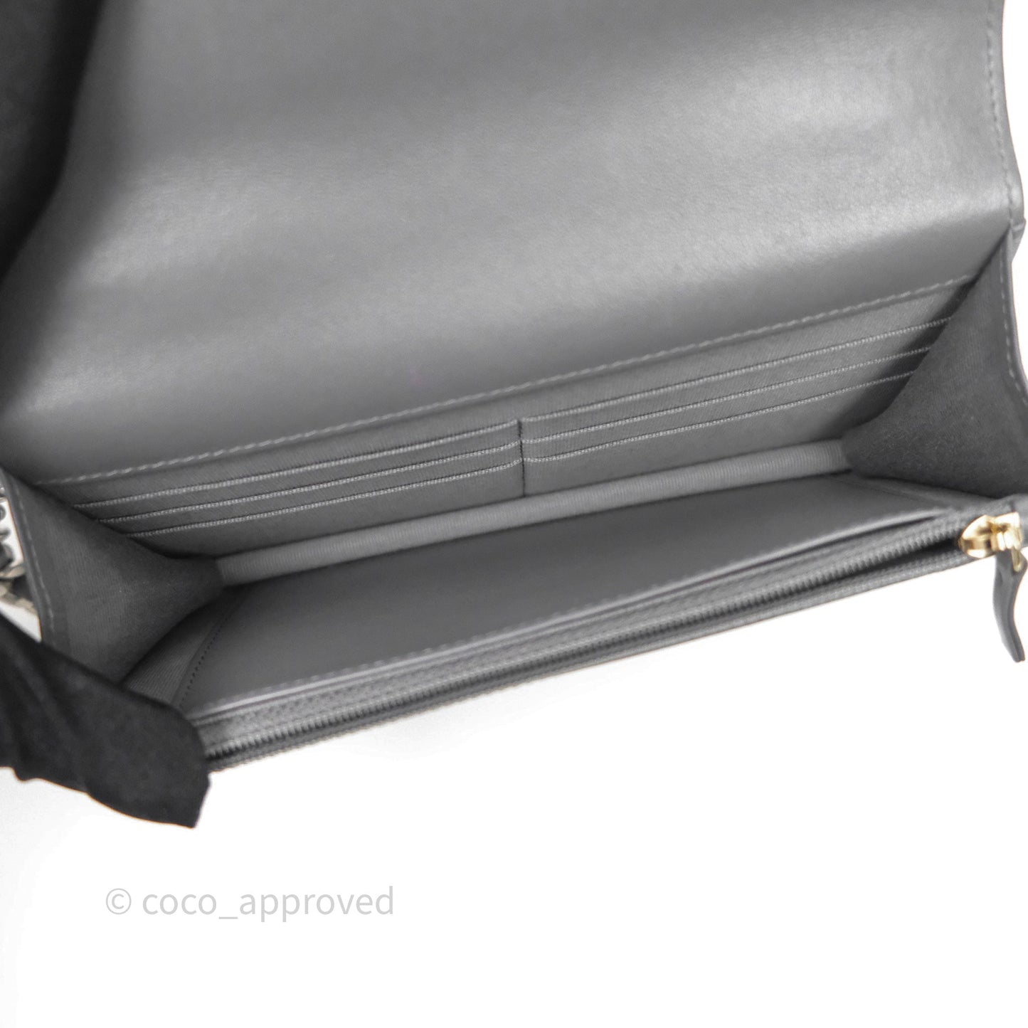 Chanel 19 Wallet on Chain WOC Grey Lambskin Mixed Hardware