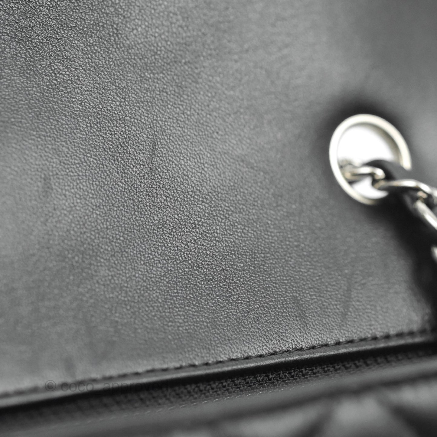 Chanel Quilted Mini Rectangular Flap Black Lambskin Silver Hardware