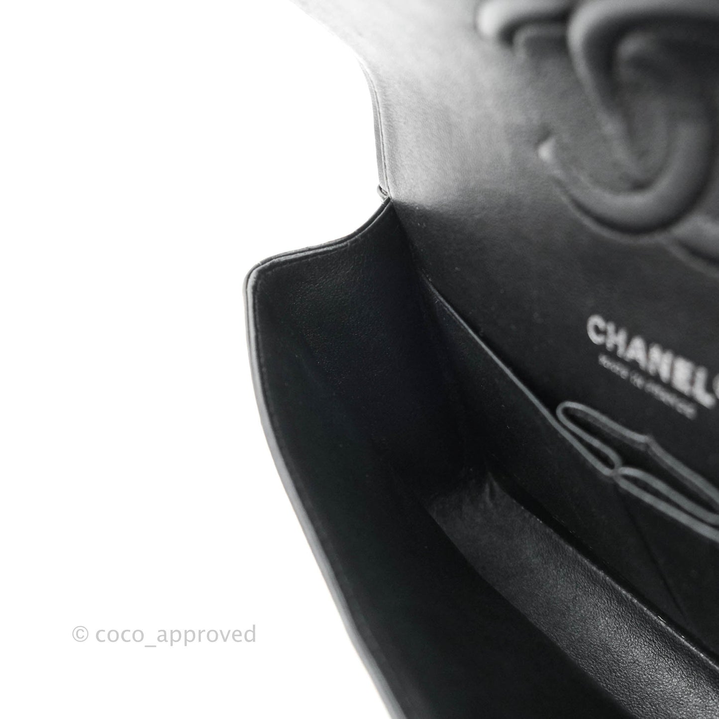 Chanel Classic Chevron M/L Medium Double Flap So Black Lambskin