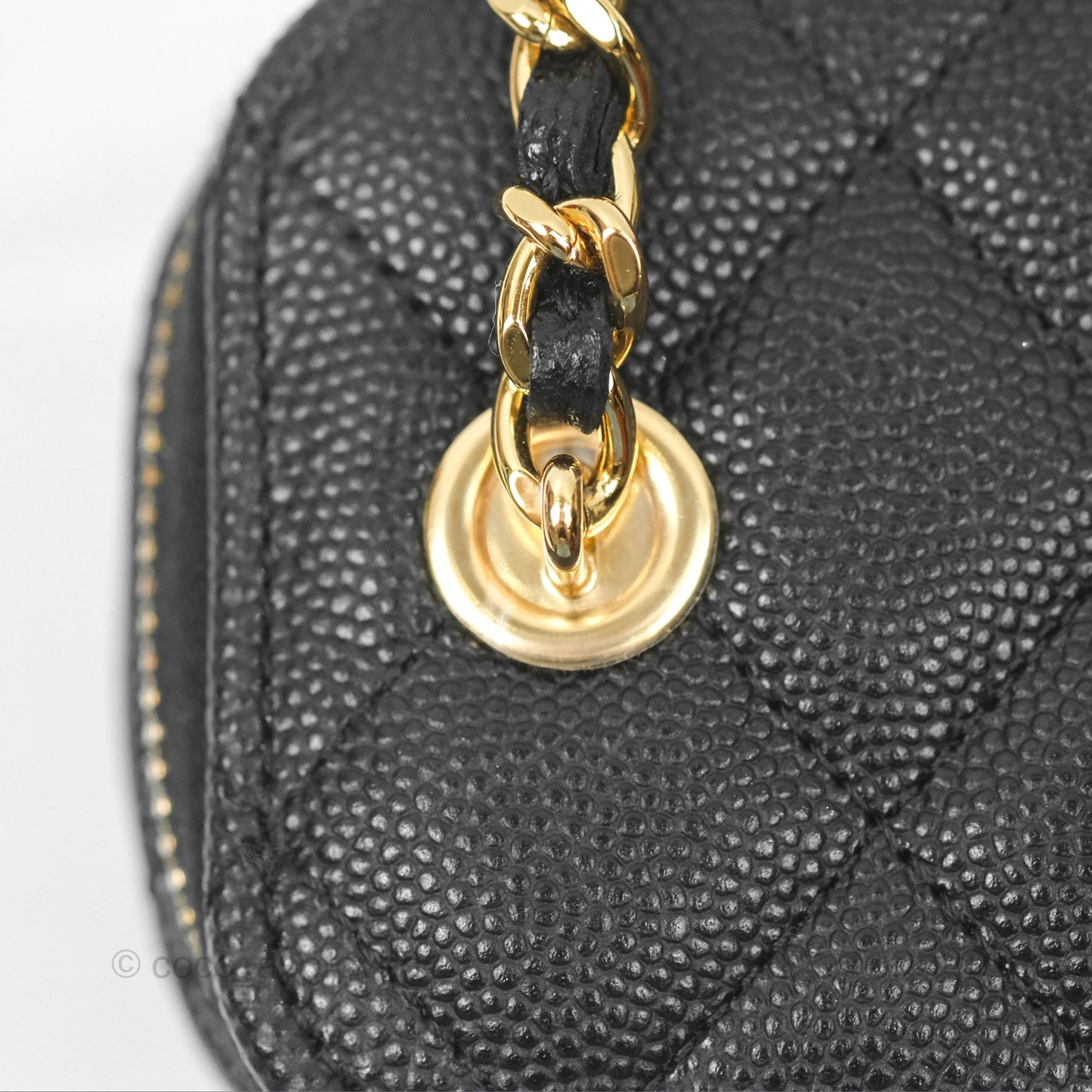 Chanel Mini Poker Vanity With Chain Black Caviar Gold Hardware