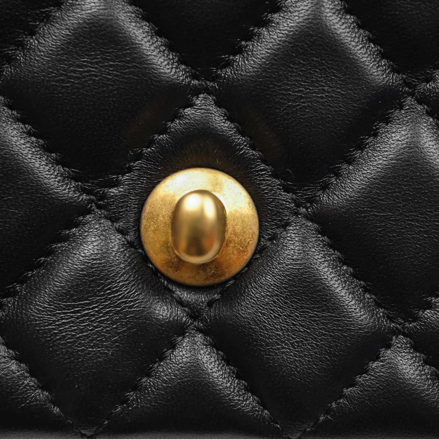 Chanel Romance Mini Square Flap Black Lambskin Aged Gold Hardware