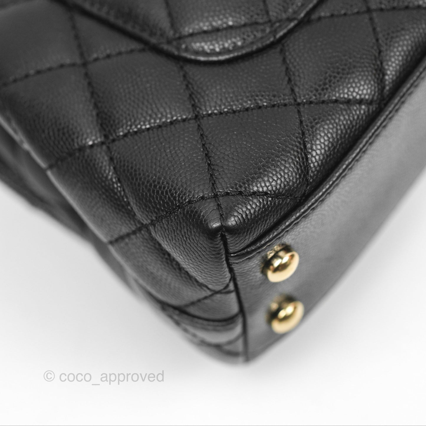 Chanel Mini Coco Handle Quilted Black Caviar Gold Hardware