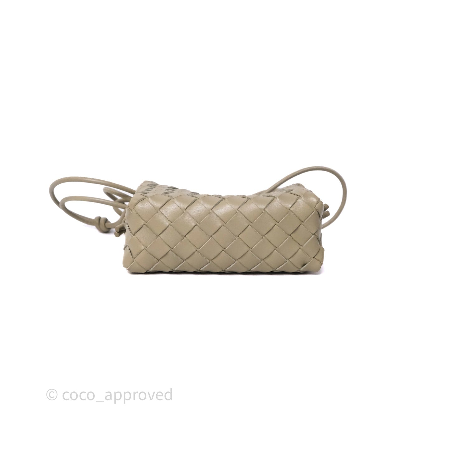 Bottega Veneta Mini Loop Camera Bag Intrecciato Lambskin Travertine