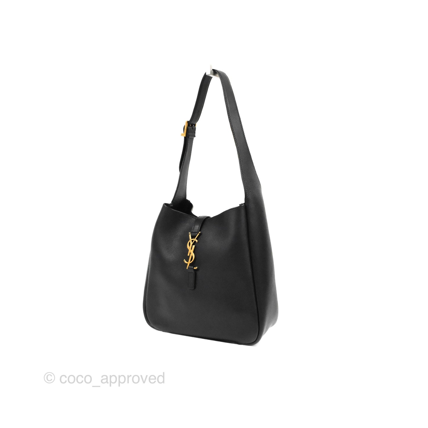 Saint Laurent Small ‘Le 5 a 7’ Hobo Bag Black Grained Leather
