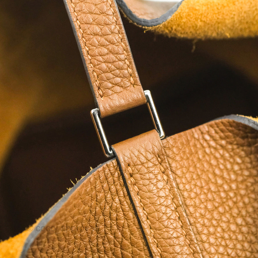 Hermès Picotin Lock 18 PM Eclat Alezan 3G/Biscuit 48 Clemence Silver Hardware