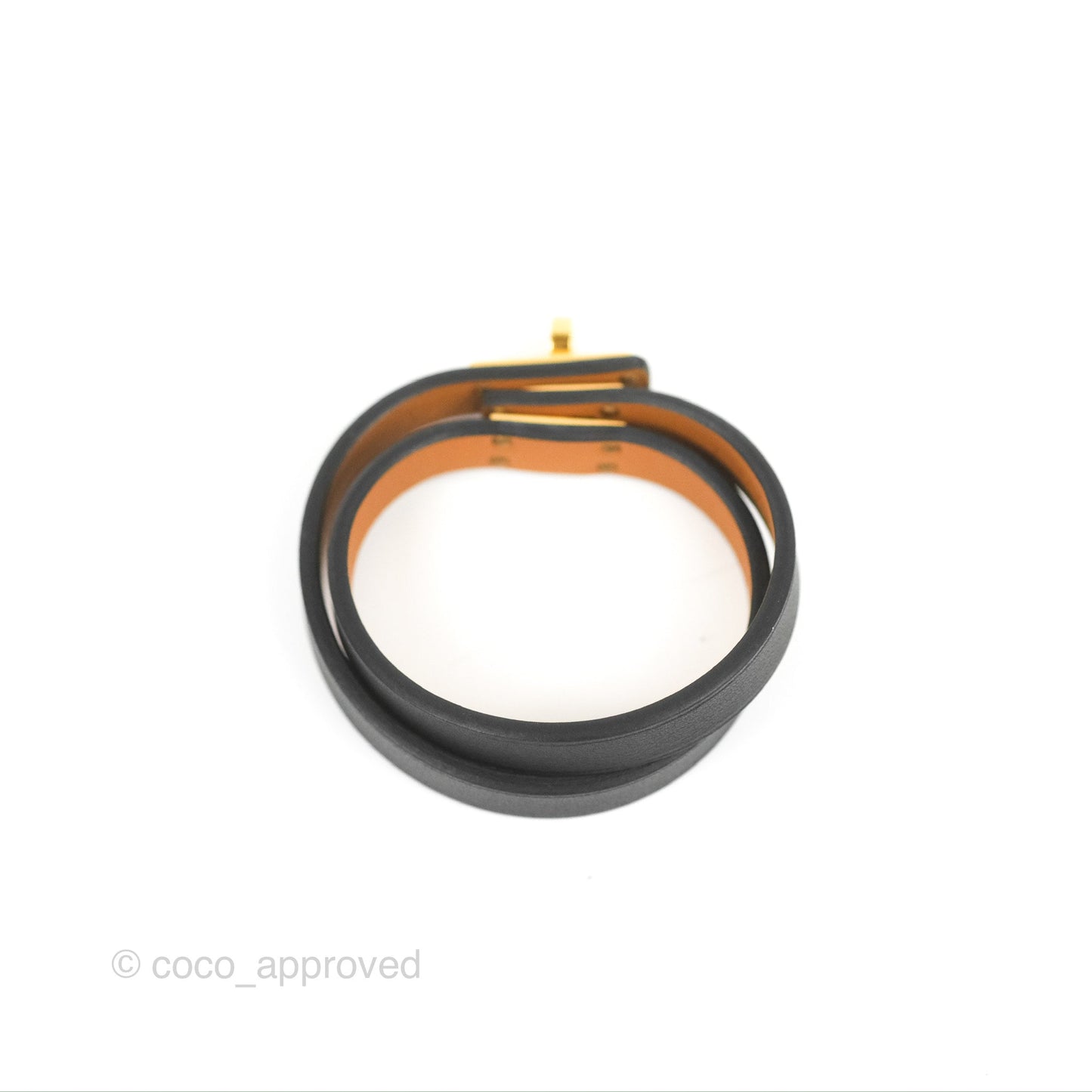 Hermès Mini Kelly Double Tour Bracelet Black Swift Gold Hardware