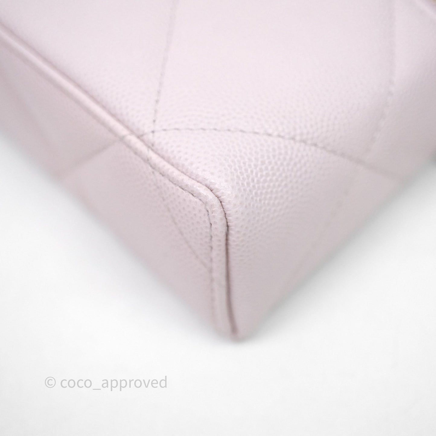 Chanel Top Handle Long Vanity with Chain Light Lilac Pink Caviar Gold Hardware