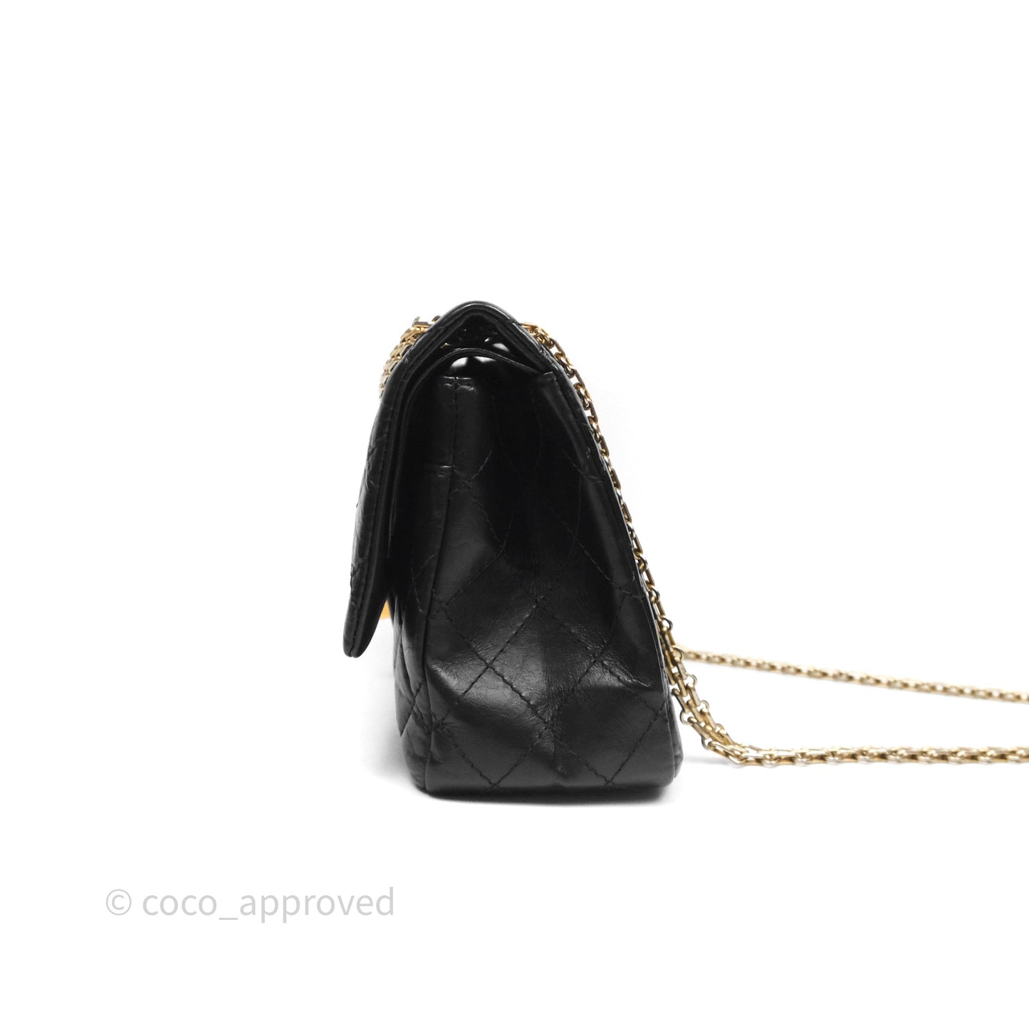 Chanel Quilted 2.55 Reissue 226 Flap Bag Black Aged Calfskin Gold Hardware