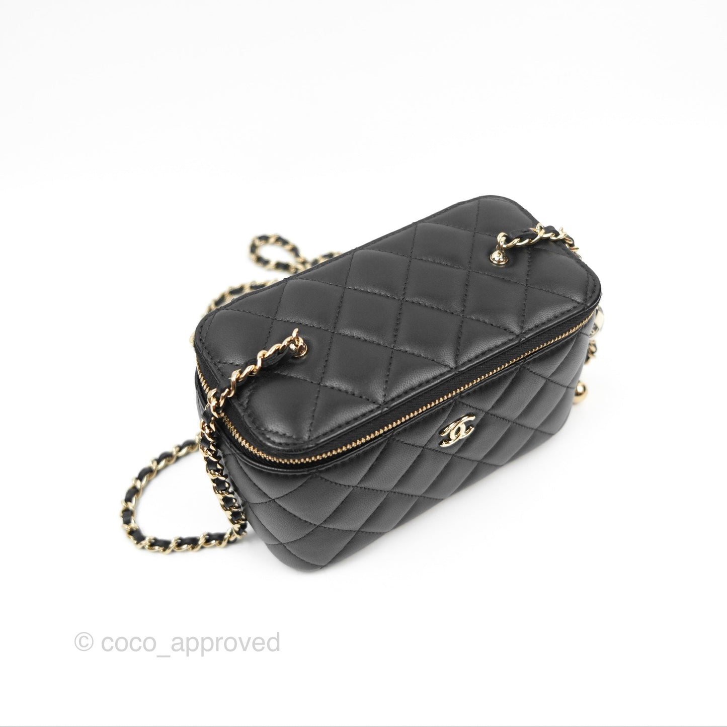 Chanel Ball Crush Vanity with Chain Black Lambskin Gold Hardware
