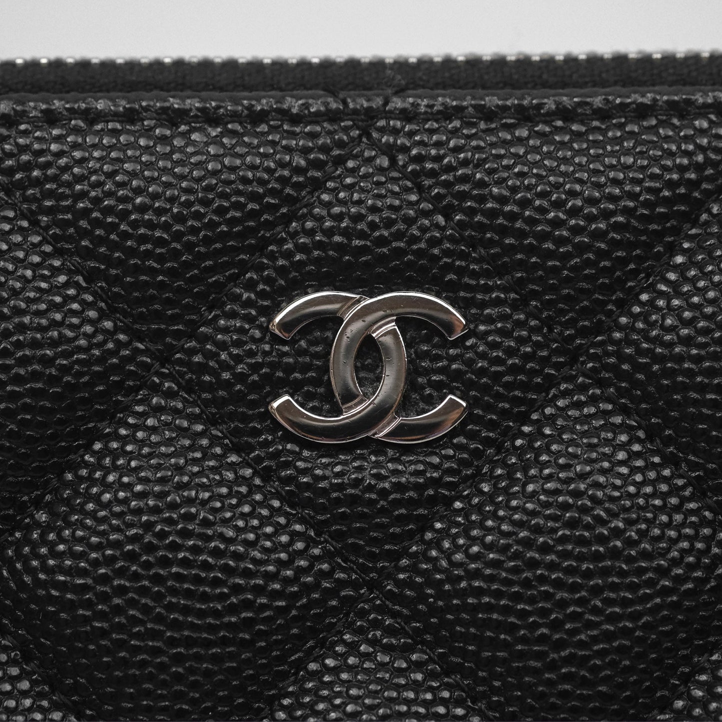Chanel Clutch with Chain Black Caviar Silver Hardware