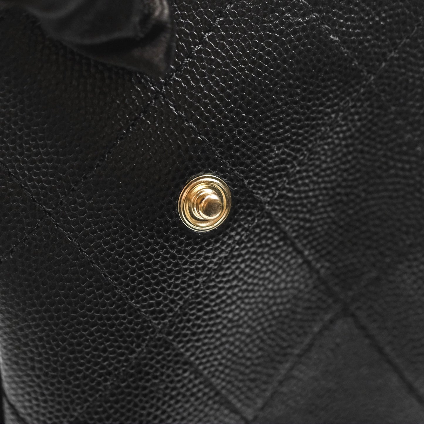 Chanel Large Shopping Tote Quilted Black Caviar Gold Hardware