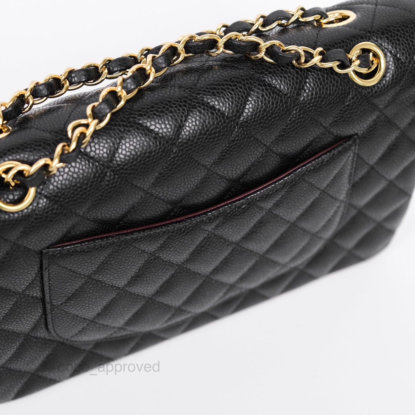 Chanel Classic M/L Medium Flap Quilted Black Caviar Gold Hardware