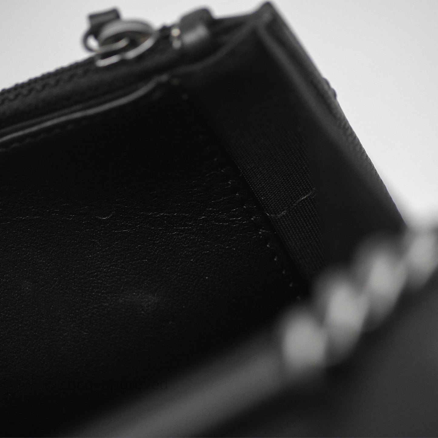 Chanel Quilted Boy Wallet on Chain WOC Black Caviar Ruthenium Hardware