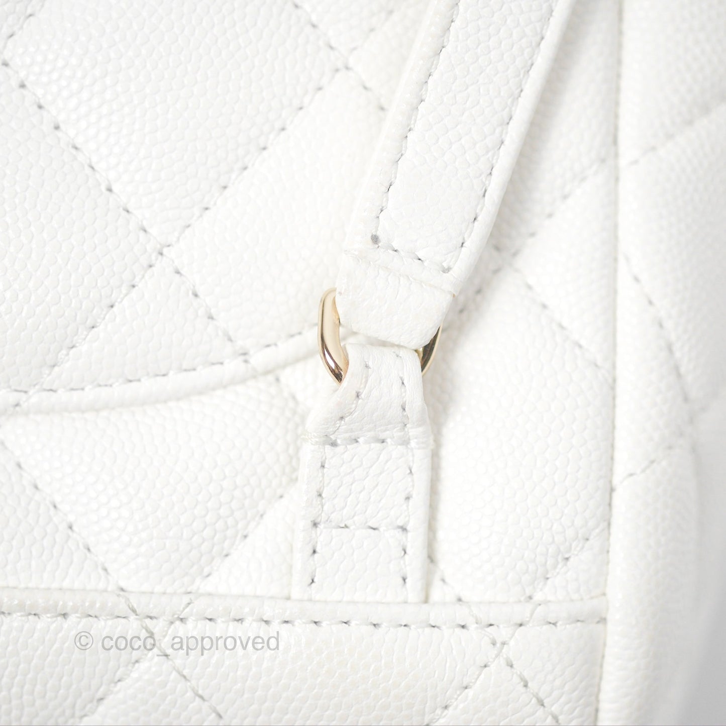 Chanel Mini Urban Spirit Backpack White Caviar Gold Hardware 23S