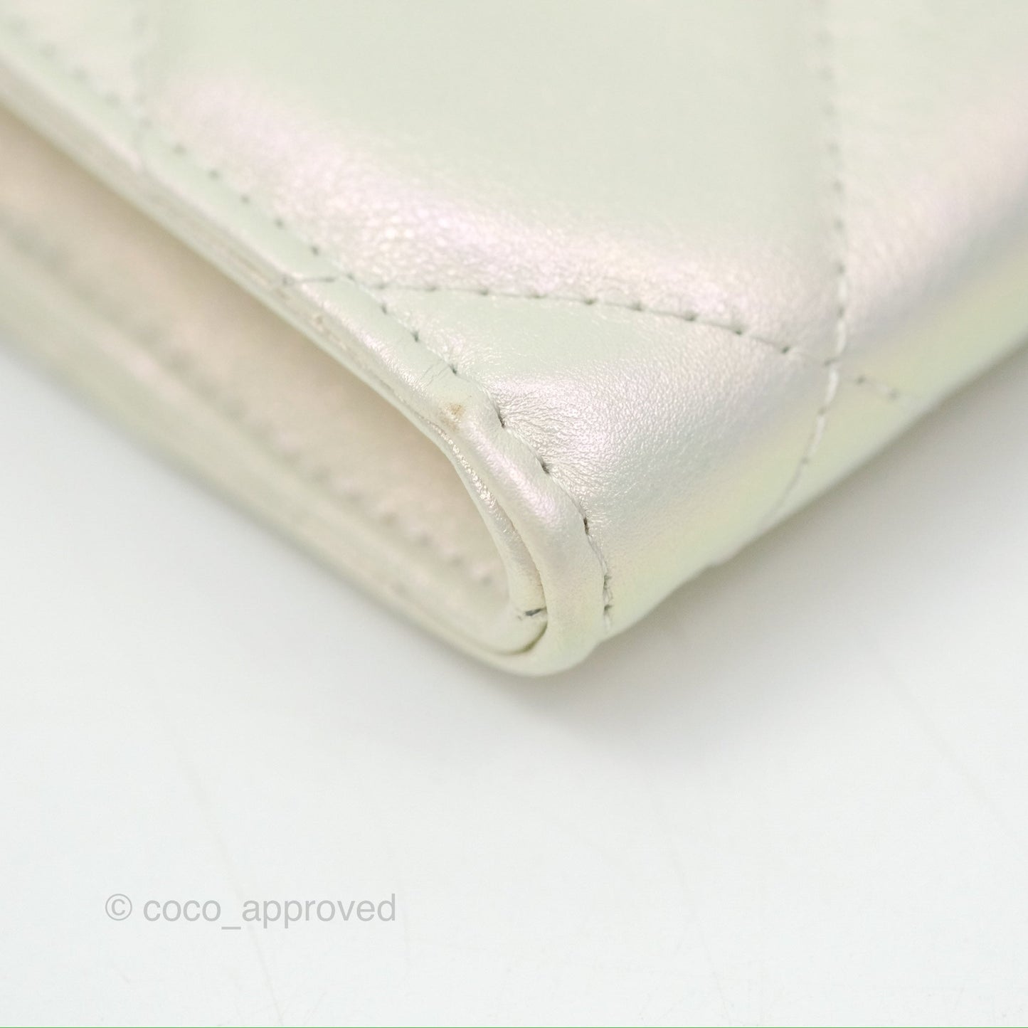 Chanel 19 Phone Holder Iridescent Ivory Mixed Hardware