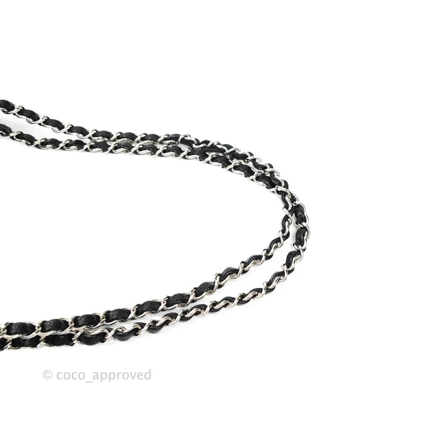 Chanel Classic M/L Medium Double Flap Bag Black Caviar Silver Hardware