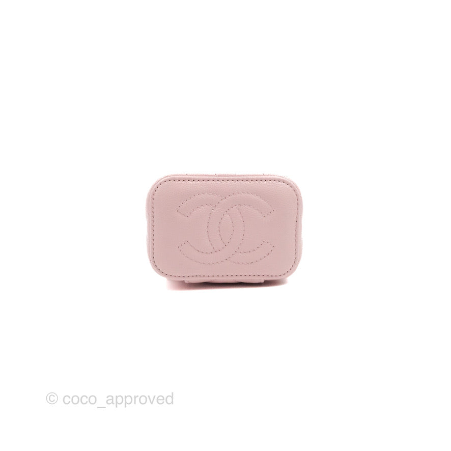 Chanel Mini Vanity With Chain Pink Caviar Gold Hardware