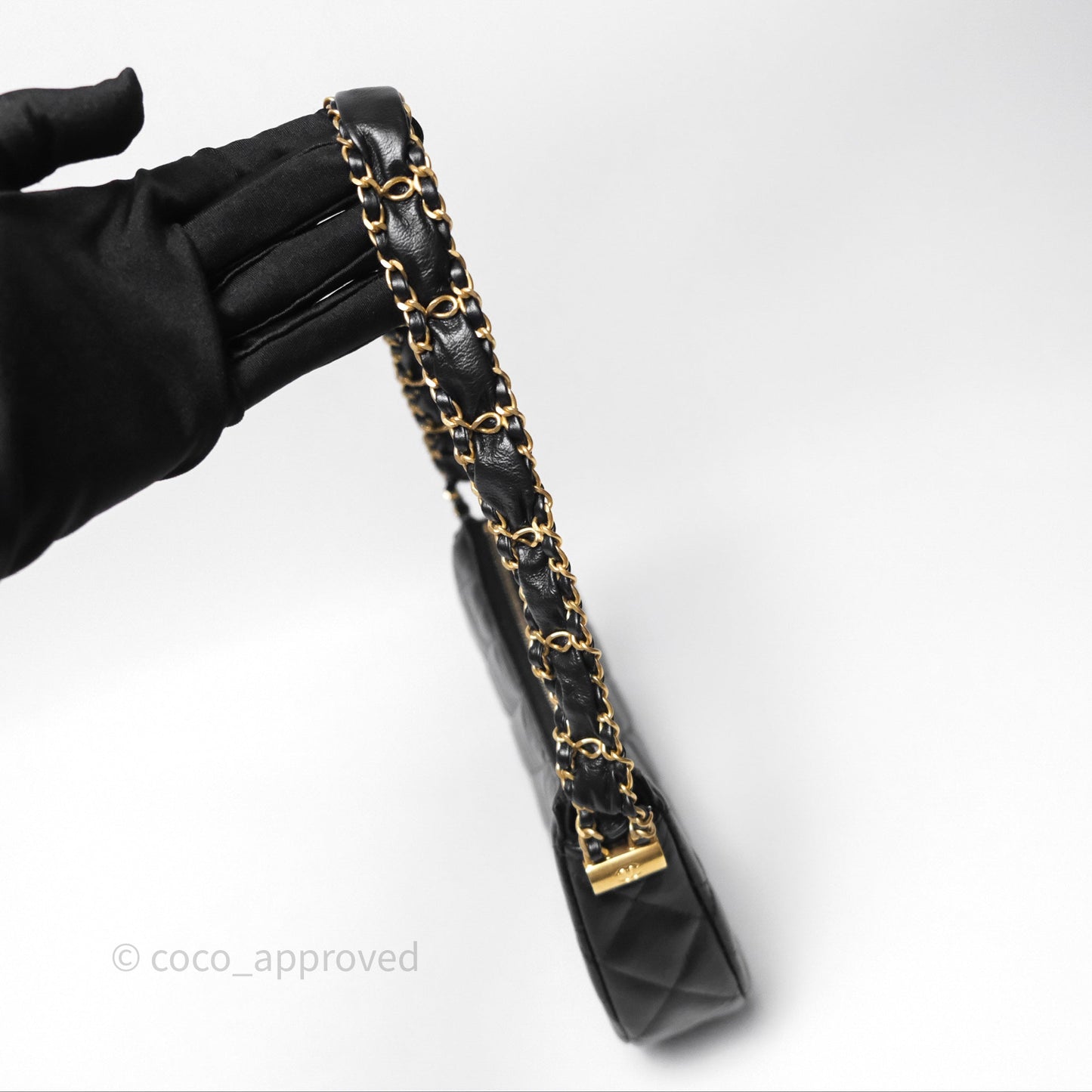 Chanel Hobo Bag Black Aged Calfskin Aged Gold Hardware