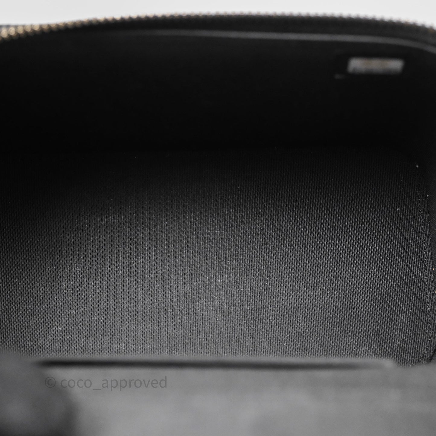 Chanel Vanity Rectangular Top Handle Black Lambskin Gold Hardware
