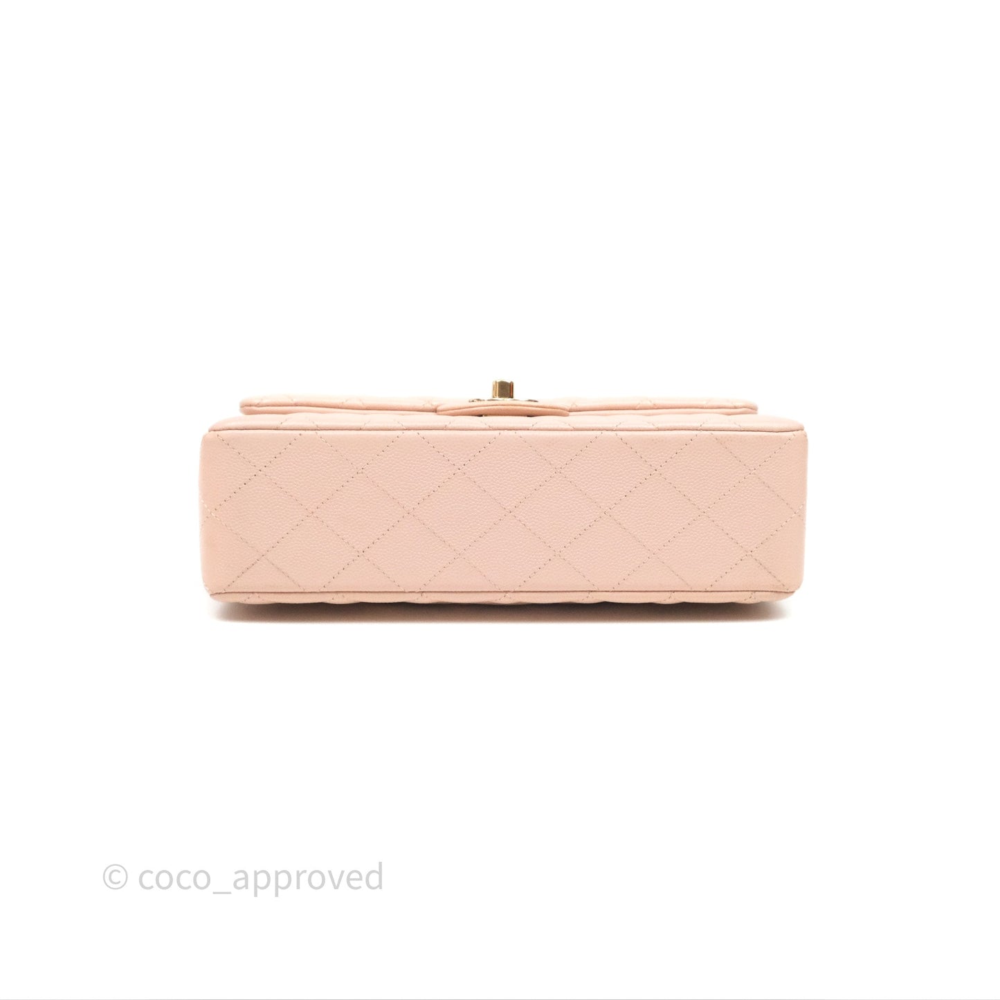 Chanel Small Classic Flap Quilted Rose Clair Caviar Gold Hardware