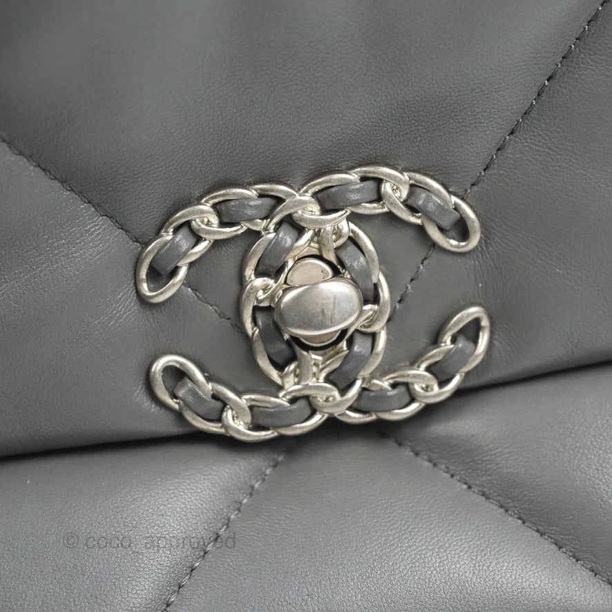 Chanel 19 Small Dark Grey Lambskin Mixed Hardware