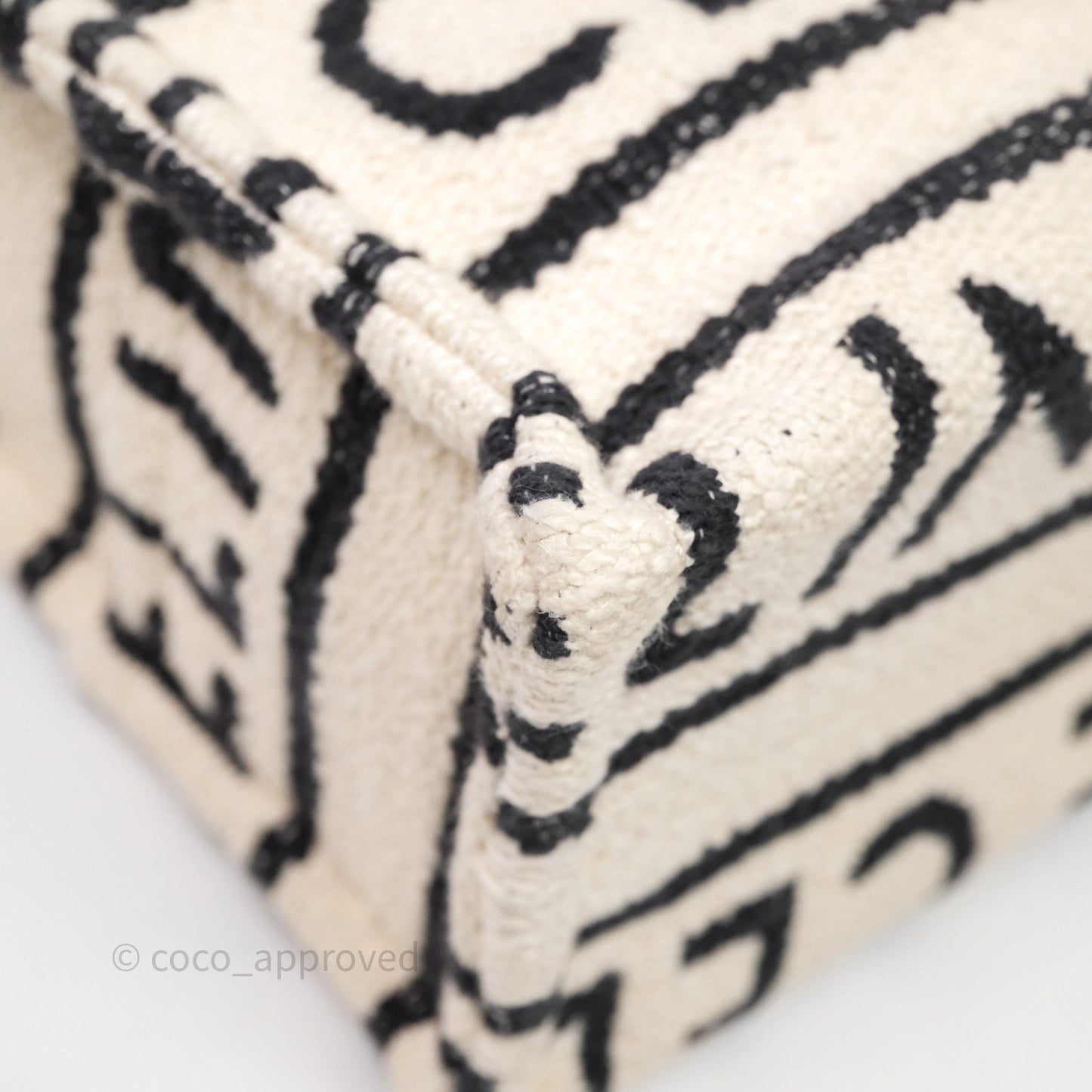Celine Small Cabas Thais Textile with Celine All-Over White
